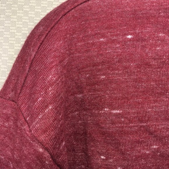 PACSUN WOMENS CROPPED HOODIE BURGUNDY DISTRESSED MEDIUM - Picture 11 of 12